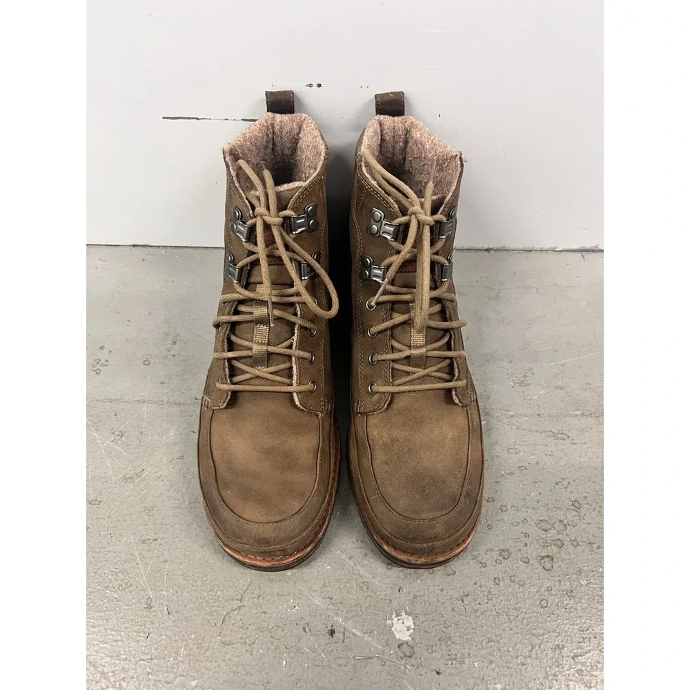 Sorel Men's 10.5 Shearling Lined Leather Winter Boots‎ NM1932 Brown Lace-Up